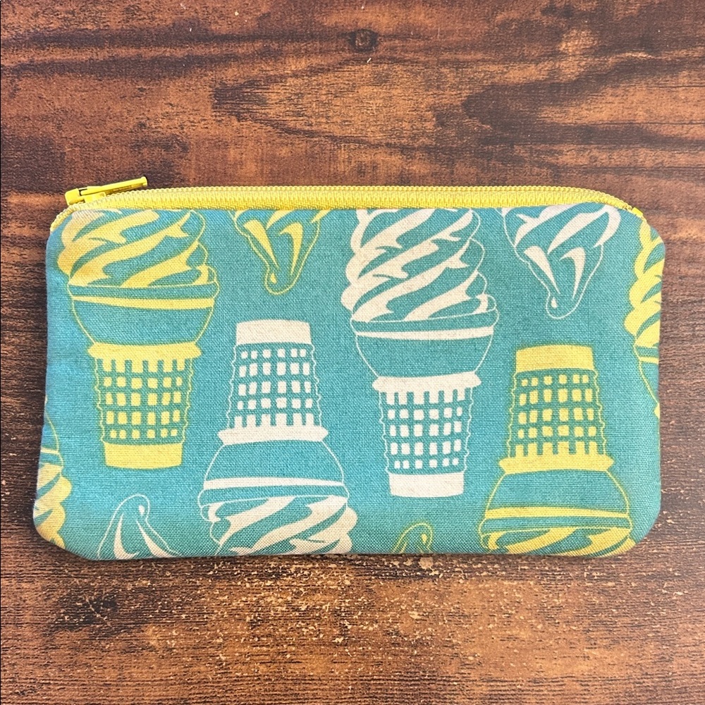 Ice Cream Cone Patterned Handmade Pouch